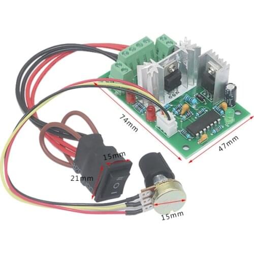 CCM2 10-30V DC Motor Speed Controller Reversible Switch 120W PWM Adjustable motor speed regulator