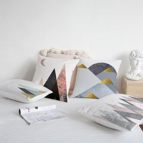Geometric Cushion Cover Abstract Mountain Pillow Cover For Living Room Sofa Nordic Decorative Kussenhoes Home Decor 45x45cm