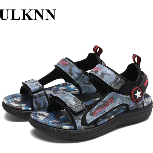 ULKNN Childrens Sandals Summer New Breathable Sandals Kids Beach Shoes 2021 Spring Comfortable Footwears For Boys Rubber Sole