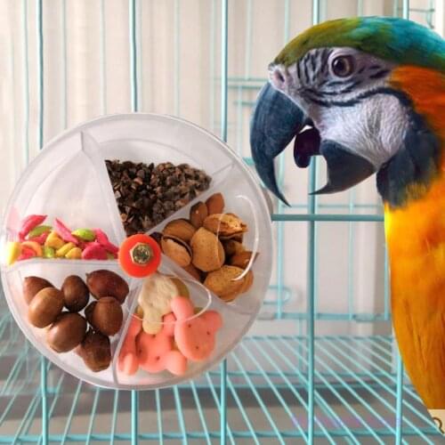 Parrot Feeder Device Foraging Toys Bird Bite Toy Wheel Shape Rotatable Birds Puzzle Feeding Food Box Bird Supplies C42