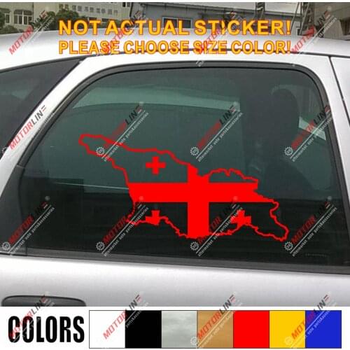 Georgia Country Flag Map Outline Silhouette Decal Sticker Car Vinyl no bkgrd b