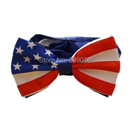 100PCS/lot Unisex "American / USA FLAG" Tuxedo Dress Bow tie New Style Fashion Party Wedding Party ties / Butterfly