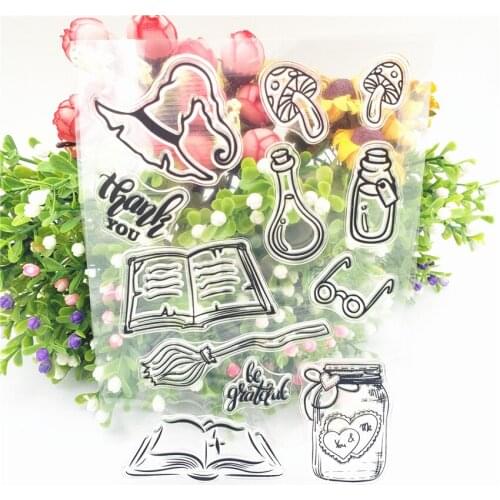 Hot sale Witch Magic Book Transparent Clear Stamps / Silicone Seals Roller Stamp for DIY scrapbooking photo album/Card Making