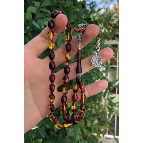 Islamic Tasbih Muslim Rosary Beads 33 Prayer Rosary For Men Bracelet For Men Accessory amber oltu amber stone Handmade Turkey