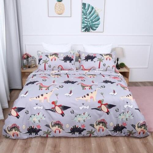 Kids Cartoon Bedding set dinosaur Duvet Cover Pillowcase Twin queen king size Bedclothes Bed linen 3pcs home textiles
