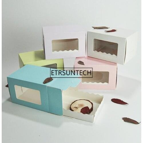 Cake box with window swiss roll cake boxes kraft paper baking packaging box wedding kids birthday party supplies