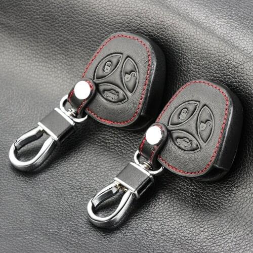 3 Buttons Leather Car Key Case Key Shell Protector For Lada vesta granta priora kalina Auto Remote car Key Case Cover Fob