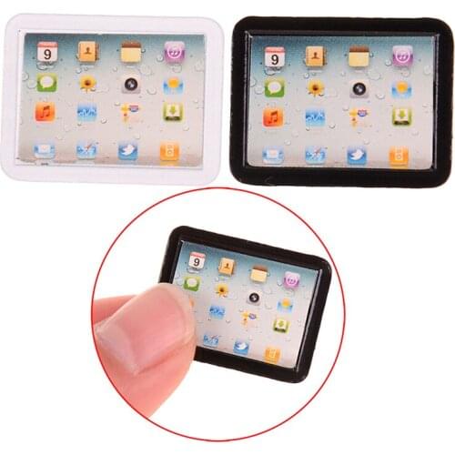 1:12 Mini pad Laptop Computer Toy Dollhouse Miniature Toy Doll Food Kitchen Living Room Decoration