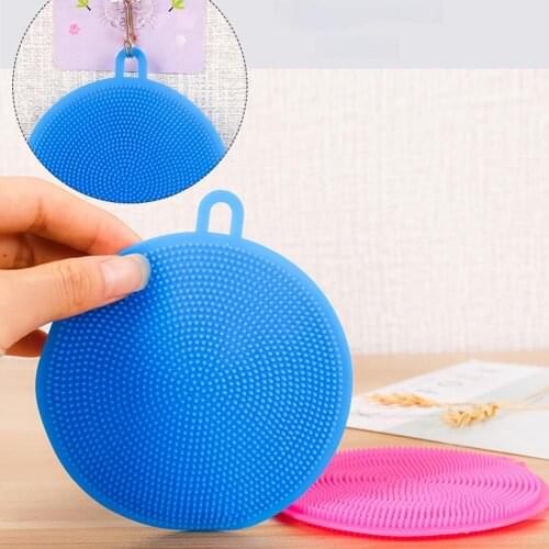 Multifunctional Cleaning Brush Silicone Dishwashing Pad Tableware Coasters Insulation Pad Rag Household Durable Cleaning Tool