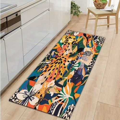 Animals and Jungle Washable Kitchen Mat Entrance Doormat Modern Bedside Carpet Home Decoration Hallway Living Room Rugs