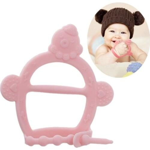 2 Colors Newborn Baby Soft Silicone Teether Anti Eating Hand Anti Dropping Toy For Molars Anti-eat Hand Artifact For Baby Care