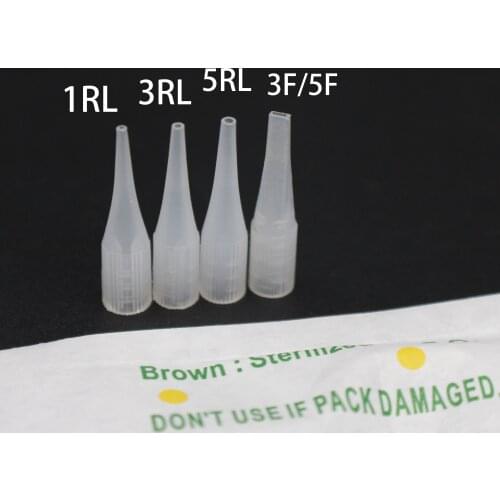 100 pcs disposable Permanent Makeup Needle Tip Tattoo Nozzle Caps For Permanent Makeup Eyebrow Lip Tattoo Machine R/3R/5R/3F/5F