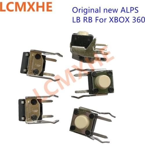 10pcs original new ALPS White LB RB Buttons For Xbox 360 Xbox One Controller OEM Black RB LB Bumper Switch joystick Repair