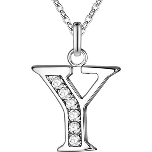 Letter Y bling zircon silver plated Necklace New Sale silver necklaces & pendants /LKQRCDQM TPRSCFFN