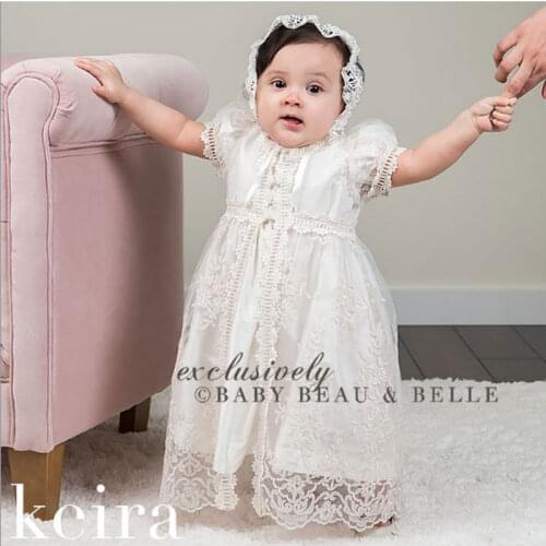 Baby girl dresses embroidery pearl 1 year birthday dress wedding party christening baby girl clothes for 3-24 month
