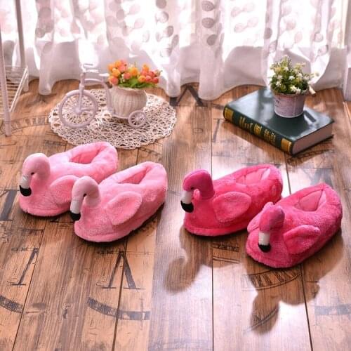 28cm Plush shoes flamingo slippers cute super soft warm home house winter Slippers for Children Women gifts plush flamingo shoes