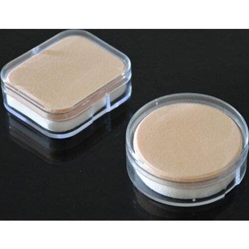 Transparent Square Round Puff Box BB Cream Powder Storage Case Makeup Holder Used for holding BB cream, powder, foundation, etc