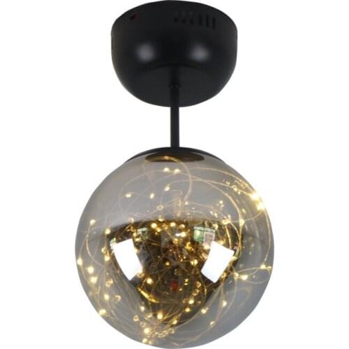 Modern Decorative LED String Light Source 20cm Glass Ball Semi-Flush Mount Ceiling Lighting Fixture For Aisle Corridor Foyer