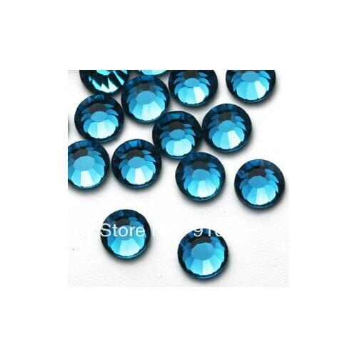 Free shipping 1440pcs ss6 Peacock blue color non hotfix flat back Rhinestones for nail art DIY decoration