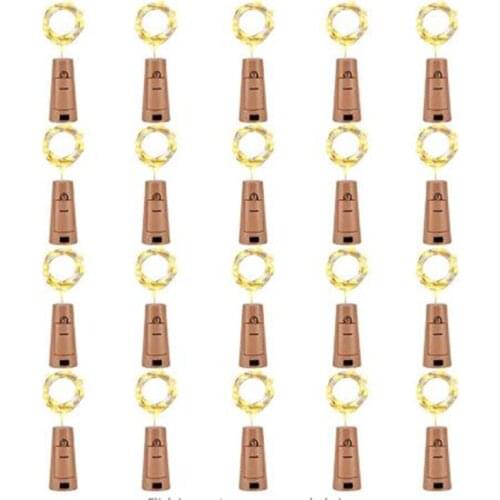20Pcs Warm White 10 Lights LED Cork Lights Festive Wedding Atmosphere Decoration Cork Lights in Stock Wine Bottle Lights