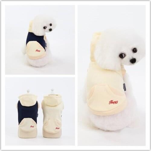 Dog Hoodie Sweatshirts with Pockets Cotton Warm Dog Clothes for Small Dogs Chihuahua Coat Clothing Puppy Pets Cat Custume