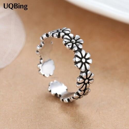 Free Shipping 925 Sterling Silver Flower Rings For Women Jewelry Beautiful Finger Rings For Party Birthday Gift