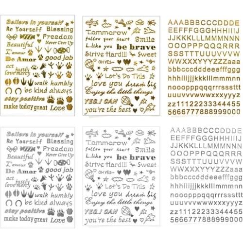Gold Silver Alphabet Letter Stickers Epoxy Resin Filler DIY Jewelry Making Crafts Filling Material Accessories
