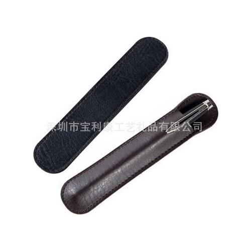 1pc Leather Single Pen Storage Case Pouch Sleeve Pens Bag Holder Black