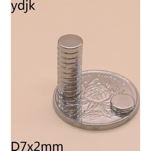 10 50 100PCS/LOT Neodymium Magnet 7*2 Disc Rare Earth MAGNET 7x2 N35 NdFeB Magnets 7 x 2 magnetic material