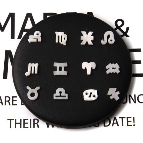 12 Horoscope Zodiac Sign Natural Mother Of Pearl Shell Beads Charms Aries Leo Wholesale Dropshipping 12 Constellation/Set