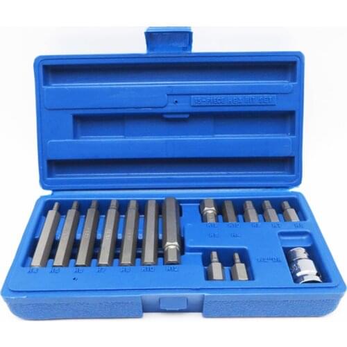 15pc Metric 1/2" dr Hex Allen Allan Wrench Key Socket Bit Set