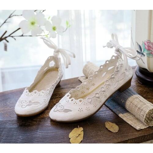 2021 New elegant antique shoes retro small broken heel sandals national wind fairy shoes embroidered Hanfu shoes