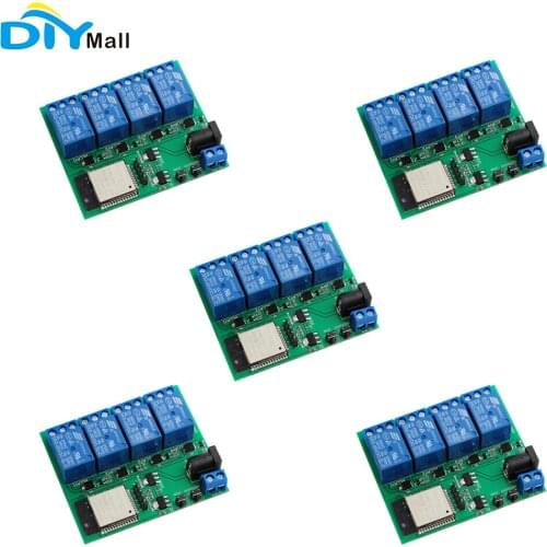 5PCS ESP32S 4 Channel Wifi Bluetooth-compatible Relay Module with Built-in Antenna
