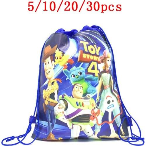 5/10/20/30PCS New Toy Story 4 Drawstring Bags Non-Woven Fabric Backpack Bag Woody Decoration for Baby Favors Party Supplies