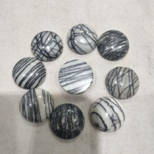 5PCS Nature Netline Jasper Stone Cabochons Size 20MM Round Shape Loose Beads Jewelry Findings Free Shippings