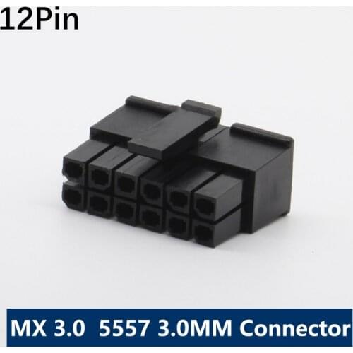 50PCS 12Pin Molex 3.0 Pitch 3.0 Connector 12P Small 5557 Male plug 2X6P Double Row MX3.0 3.0 Connector for Cable DIY