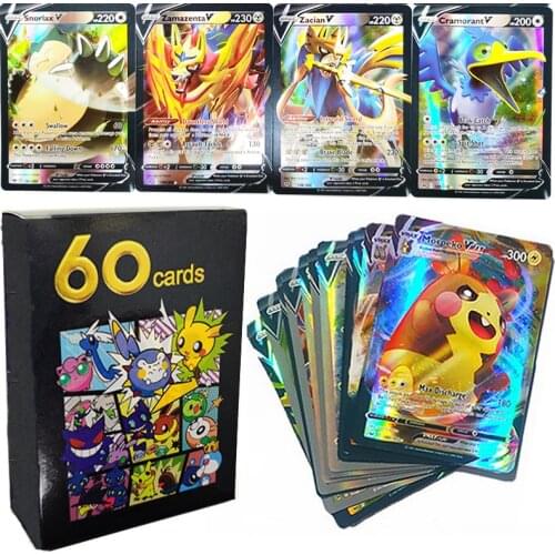 60pcs/Box Pokemon V Cards Vmax English Shining Trading Collectible Game Card Booster Box Best Selling Kid TAKARA TOMY Toys Gift