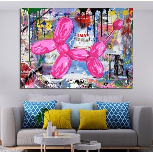 Abstract Style Canvas Graffiti Painting Wall Art Pictures Cartoon Prints And Posters For Living Modern Home Room Cuadros Decor