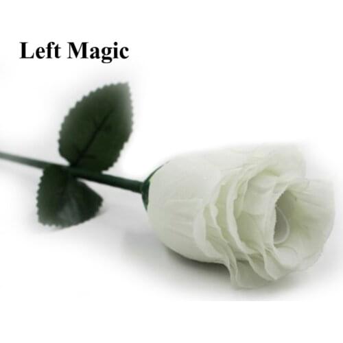 The white Fire Rose 2.0 Magic Tricks One Rose Disappear to Three Magia Magiciain Stage Party Illusions Gimmick Props Mentalism