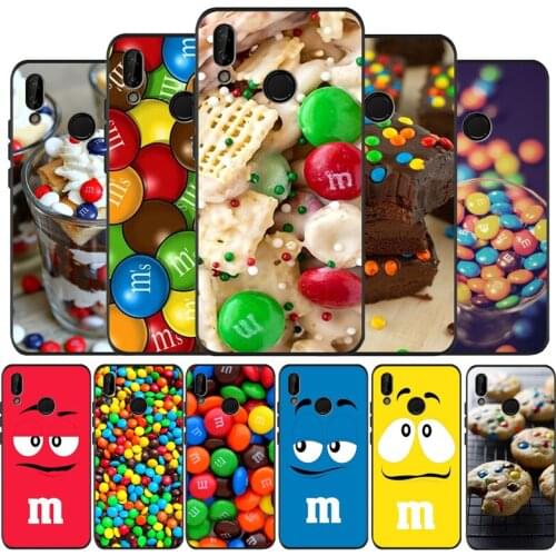 M&Ms Chocolate black soft Phone Case for huawei P40 P30 P20 P10 Pro lite P9 Lite nova 4E 6SE Psmart 2019 Y6 9 Prime