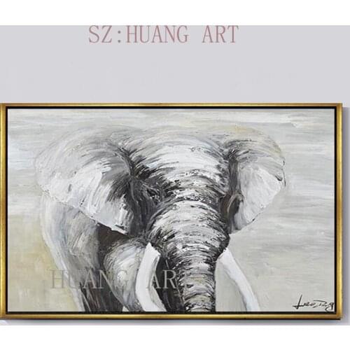 Black and white painting an elephant and zebras and giraffes decorating the hall hotel lounge sofa hand-painted cafe animals