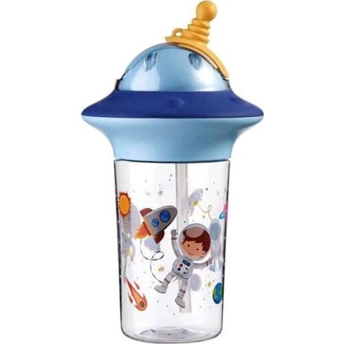 450ml 500ml childrens straw cup plastic creative cartoon student water cup kindergarten baby portable anti-fall cup