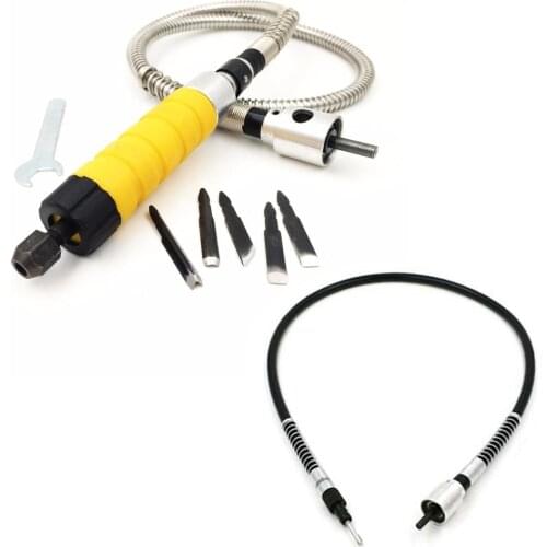 Electric Wood Chisel Carving Tool Flexible Shaft For Rotary Grinder Drill Drive Grinding Attachment With Metal/Rubber Shaft