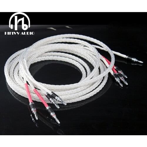 HIFI Speaker cable Hifi 8ag Speaker Cable High Performance 7N OCC HIFI Speaker cable 1.5m 2m 2.5m 3m