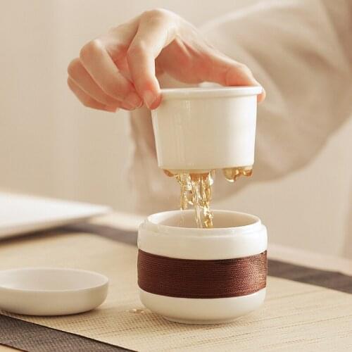 Round Ceramic queen of Pu'er Filter tea cup ceramic cups office cups gift travel kung fu for teas 250ML