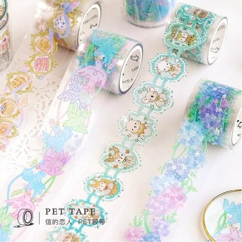 Sandro ins fresh and cute kawaii pet tape flower street town cartoon creative stationery hand account decoration tape