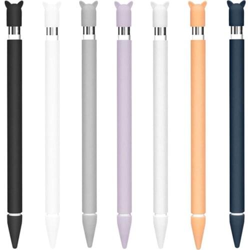 Cute Cat Ear Anti-scroll Silicone Protective Pouch Cap Holder Nib Cover Protective case Skin For Apple Pencil for iPad Pencil 1s