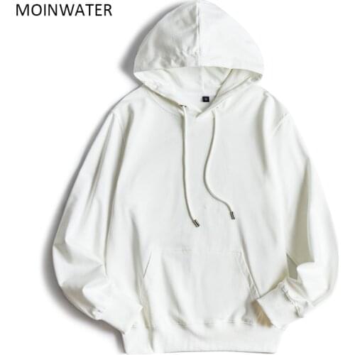 MOINWATER Women 2020 New Casual Terry Hoodie Female Hooded Sweatshirt Lady White Black Hoodies Tops MH1901