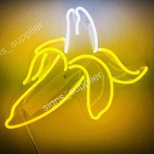 14“ Banana Fruit Acrylic Custom Neon Light Lamp Sign Beer Bar Handmade Real Glass Decorate Home Wall Room Windows Tube Artwork