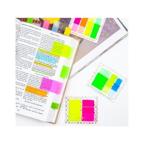 6PCS/LOT N Times Self Adhesivas Label Sticker Pack Transparent Stickers Plastic Stick Note For School and Office